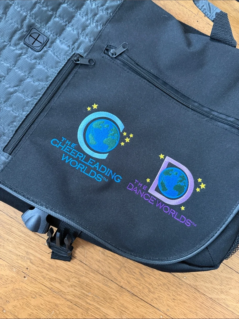 Varsity USASF Black Laptop Crossbody Bag Cheerleading and Dance Worlds